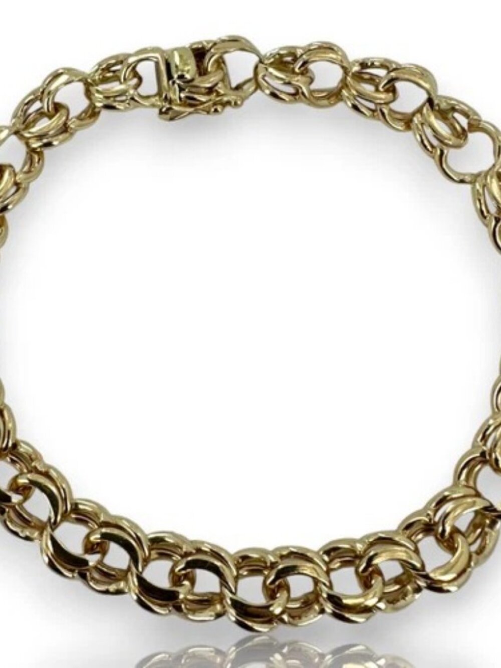 Vintage Tiffany & Co 14k 585 Yellow Gold Double Curb Empty Charm Bracelet